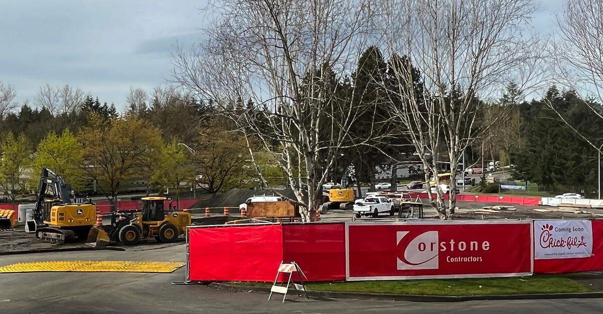 April 10, 2025, photo of the west Olympia Chick-fil-A project near the Capital Mall.