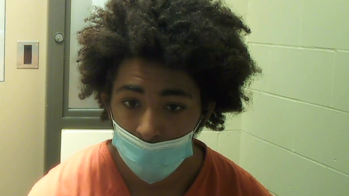 Kinyoce Zavion Chatman, 19, attends his preliminary appearance in Thurston County Superior Court on Friday, July 8. He has been accused of shooting and killing Jordan Pilbro, 43, after the July 3 fireworks show in Lacey.