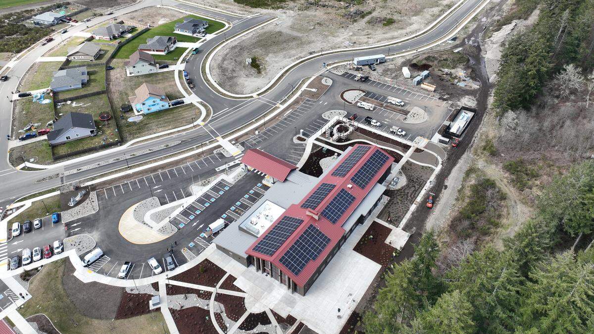 The Nisqually Youth and Community Center was recently outfitted with solar panels, making it entirely self-reliant for electricity. 