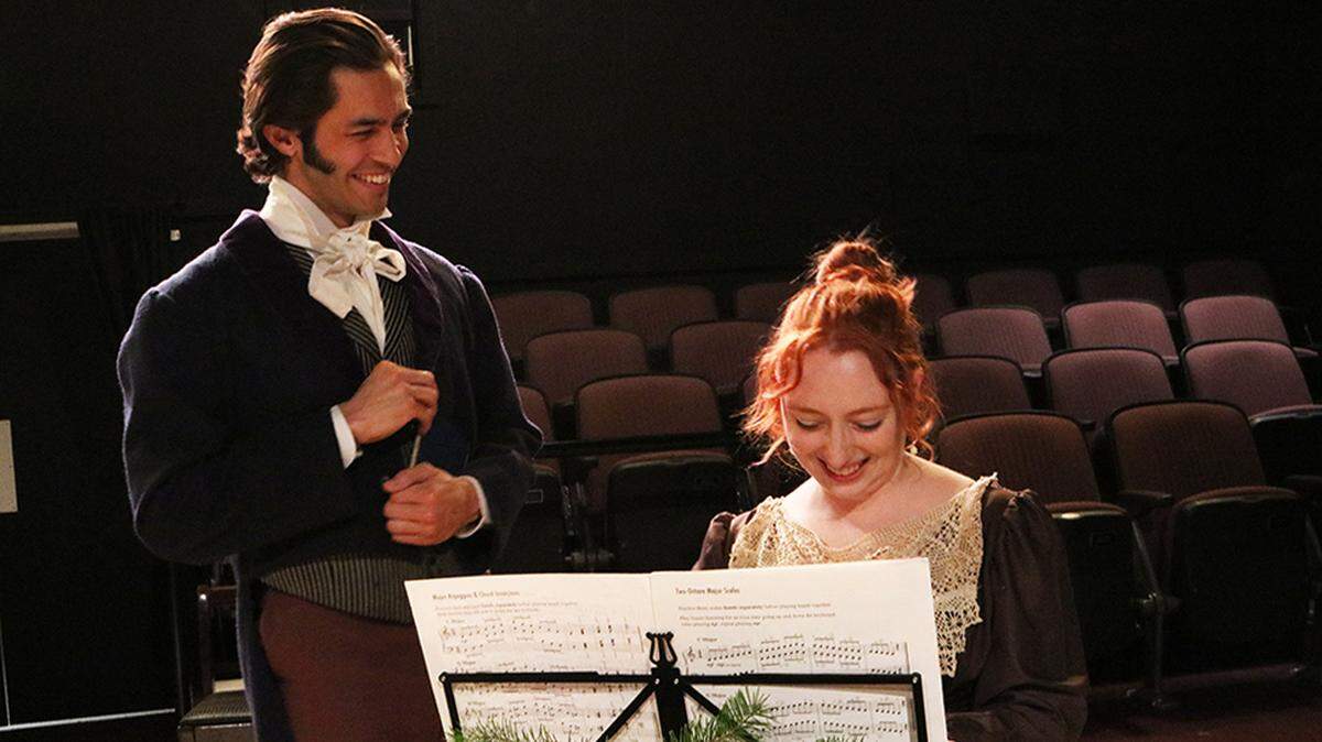 A scene from Olympia Little Theatre’s production of “Miss Bennet: Christmas at Pemberley.”