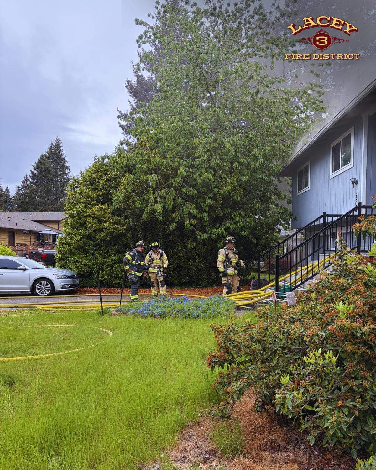Lacey Fire District 3 crews stopped a kitchen fire from spreading throughout a home in the 1600 block of 17th Court Southeast in Lacey on Thursday, May 14, 2026. 