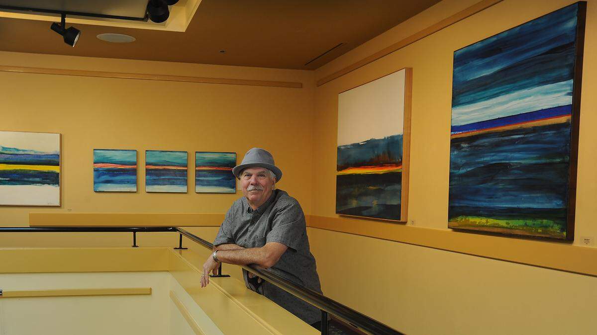 Artist and Mansion Glass co-founder Tom Anderson has a retrospective art exhibit on display at the Washington Center. for the Performing Arts in downtown Olympia.