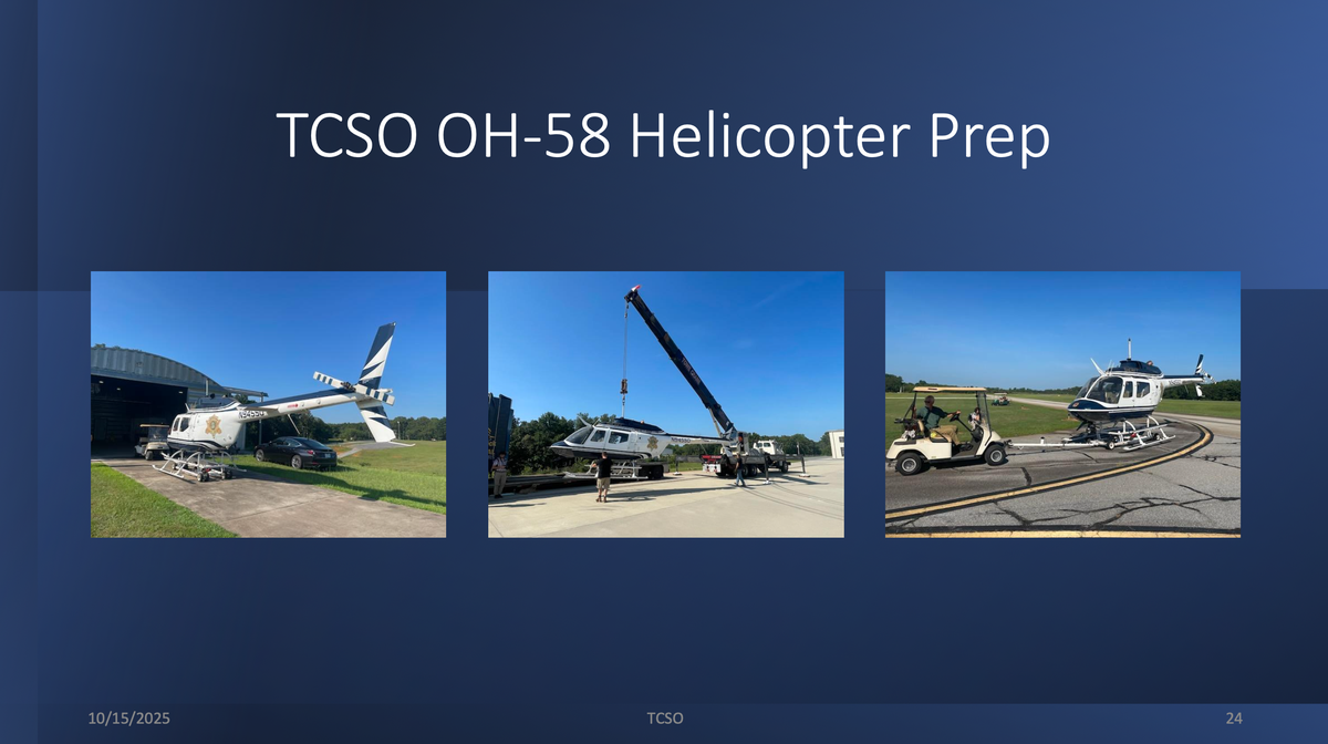 An OH-58 military surplus helicopter was recently delivered to the Thurston County Sheriff’s Office. Maintenance, pilots and an external human rescue system would be provided free of charge by Northwest Helicopters, a private company located at the Olympia Regional Airport, Sheriff Derek Sanders said.
