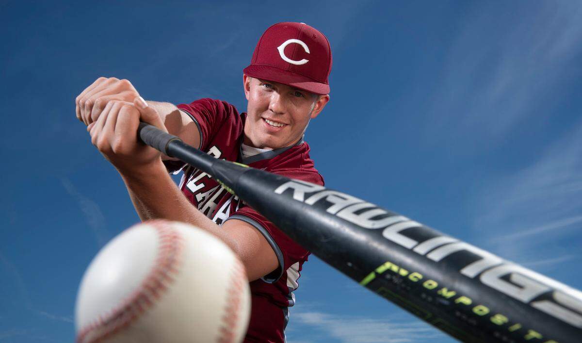 W.F. West senior catcher Drew Reynolds is The Olympian’s 2021 All-Area baseball player of the year. He is photographed at W.F. West High School in Chehalis, Washington, on Thursday, June 3, 2021.