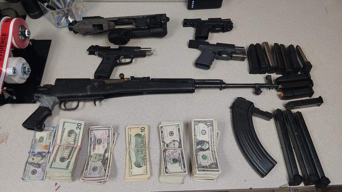 Mason County deputies recovered a trove of weapons at a Thurston County home Tuesday after arresting a man accused of stealing from his former employer.