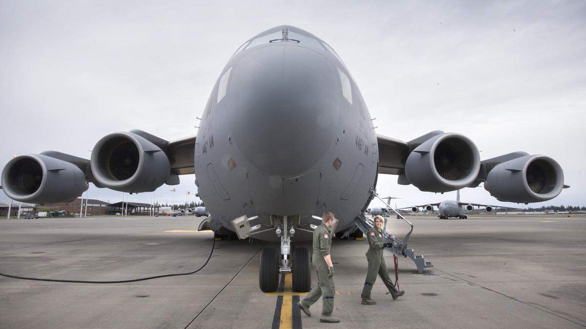 A C-17 at McChord Air Force Base.