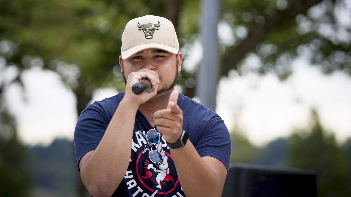 Michael Jones will be among the seven artists performing from the roof of the Washington Center for the Performing Arts on Friday evening.