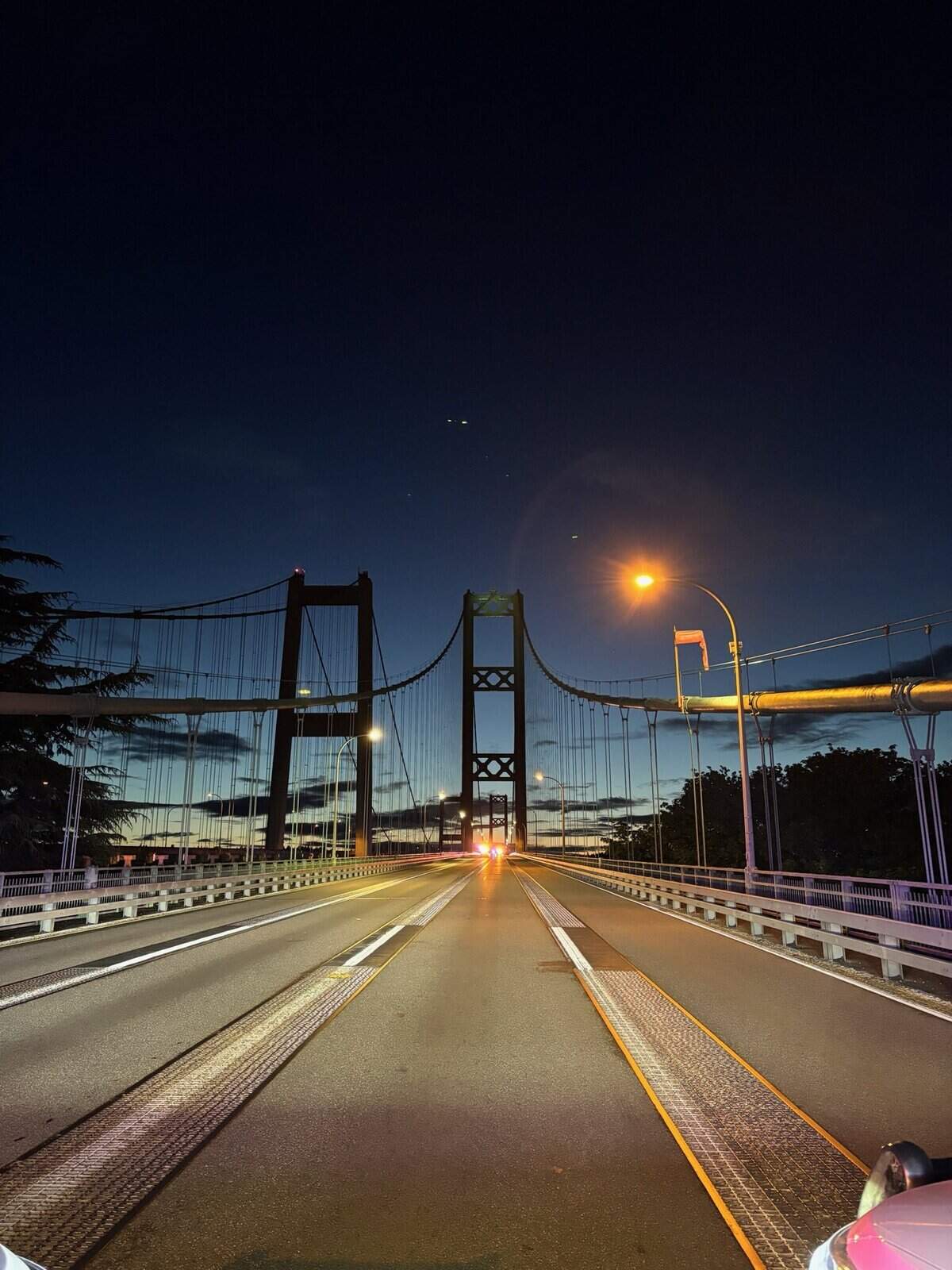 Traffic on westbound state Route 16 at the Tacoma Narrows Bridge was blocked for more than an hour after Washington State Patrol troopers arrested two teens for trespassing.