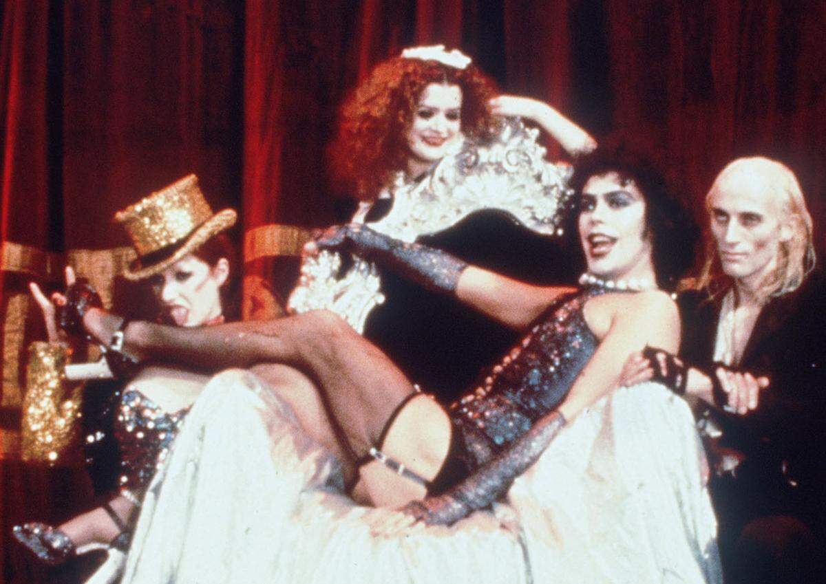 From left: Nell Campbell, Patricia Quinn, Tim Curry and Richard O’Brien in the 1975 film “The Rocky Horror Picture Show”.