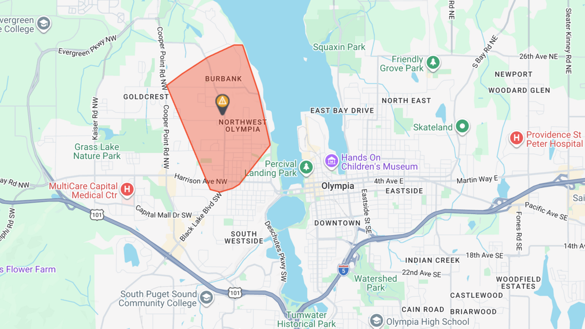Olympia power outage affects over 1,400 residents after heavy rain