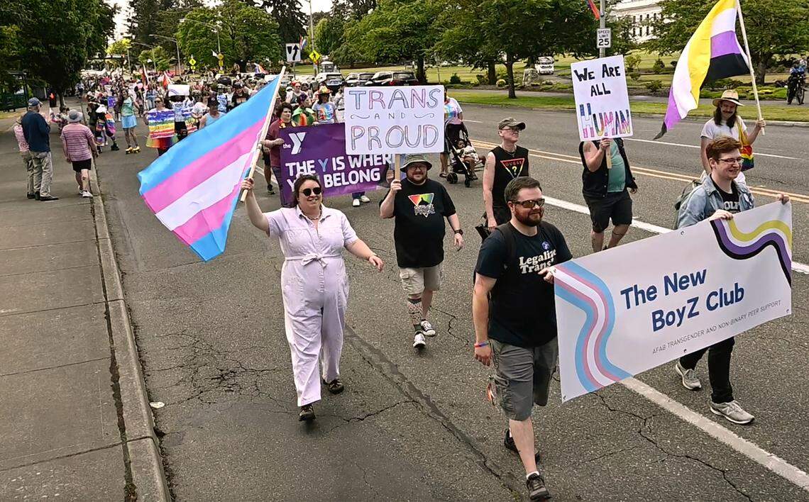 The 2024 Capital City Pride Parade makes its way down Capitol Way in Olympia on Sunday, headed from the state Capitol Campus to Heritage Park on Capitol Lake.