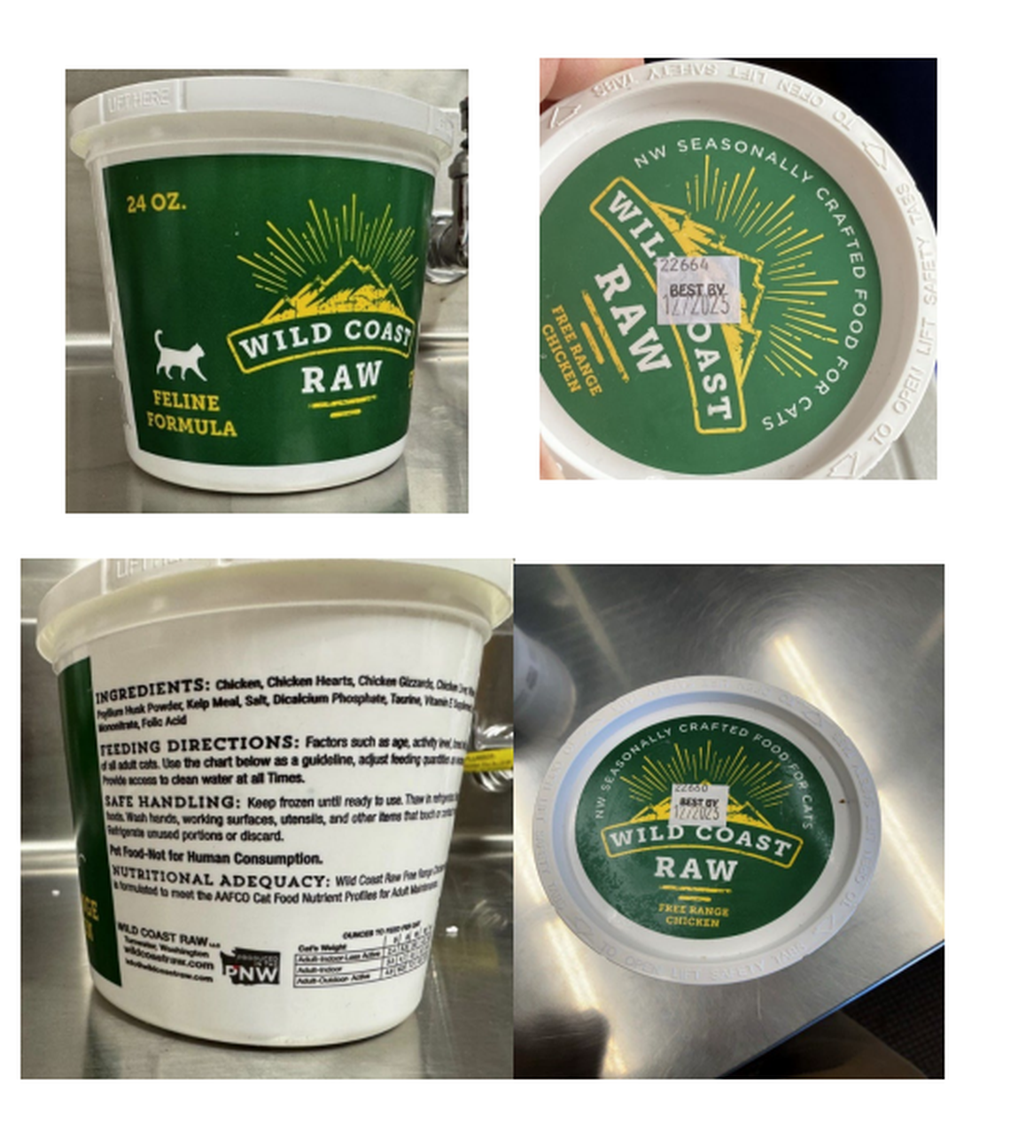 Specific batches of Wild Coast LLC, Boneless Free Range Chicken Formula, have been linked to recent bird flu infections in Oregon house cats, according to the Washington State Department of Agriculture and Oregon Department of Agriculture.