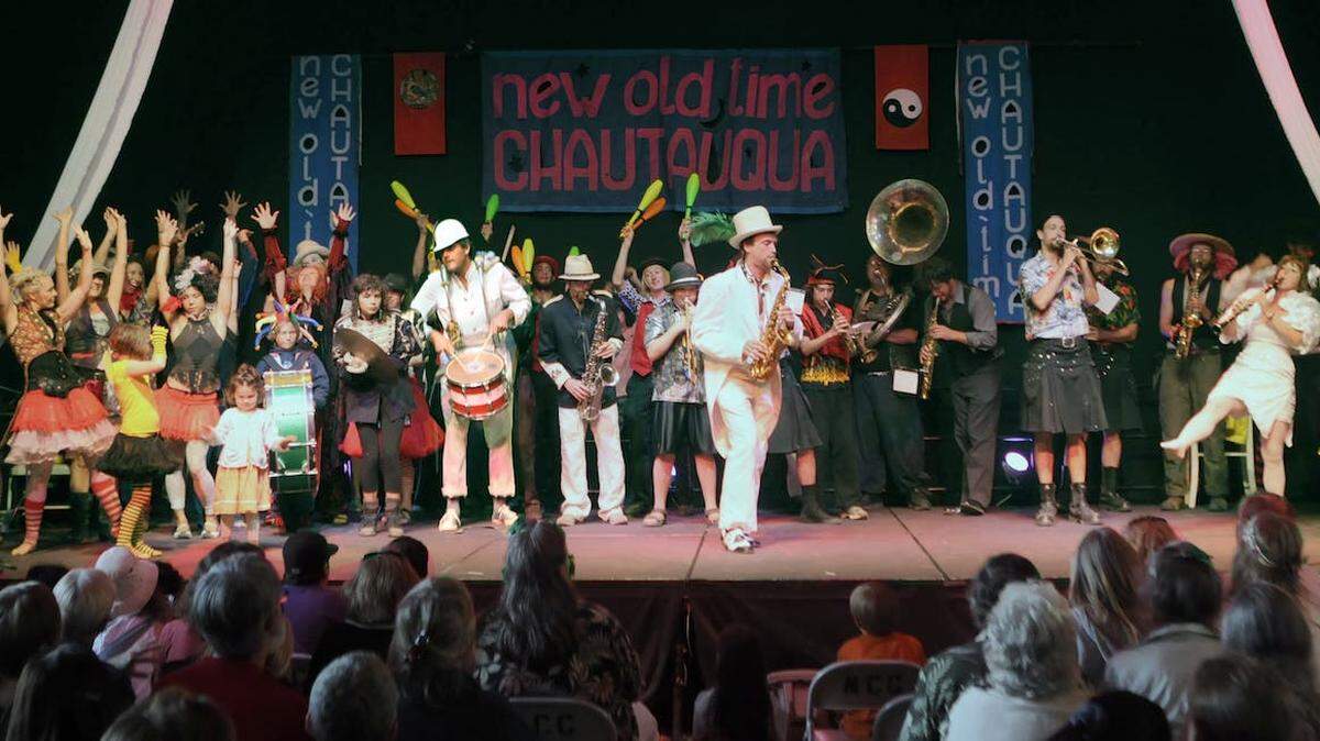 The New Old Time Chautauqua, stopping in Olympia on Tuesday, July 12, is a mix of juggling, acrobatics, music and more.