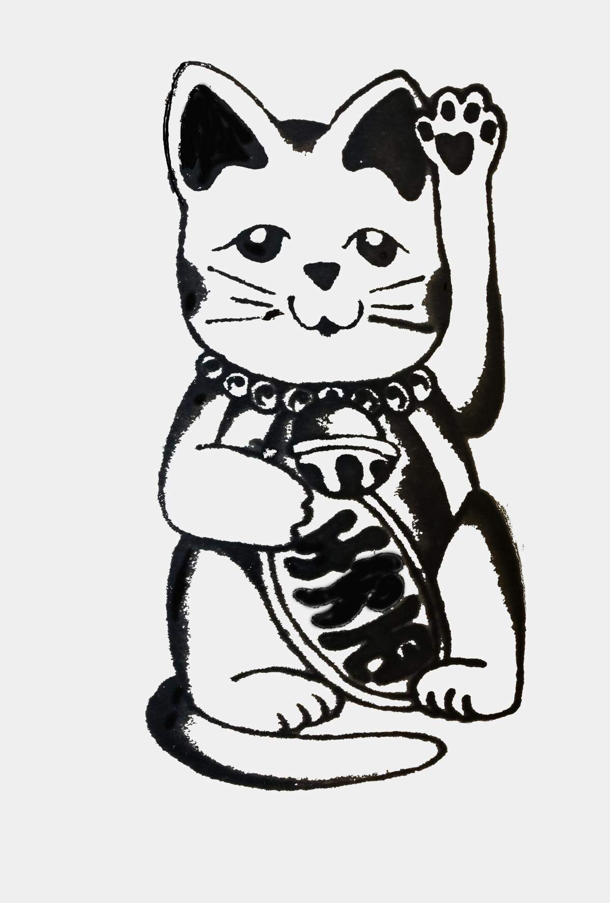 The lucky cat tattoo.
