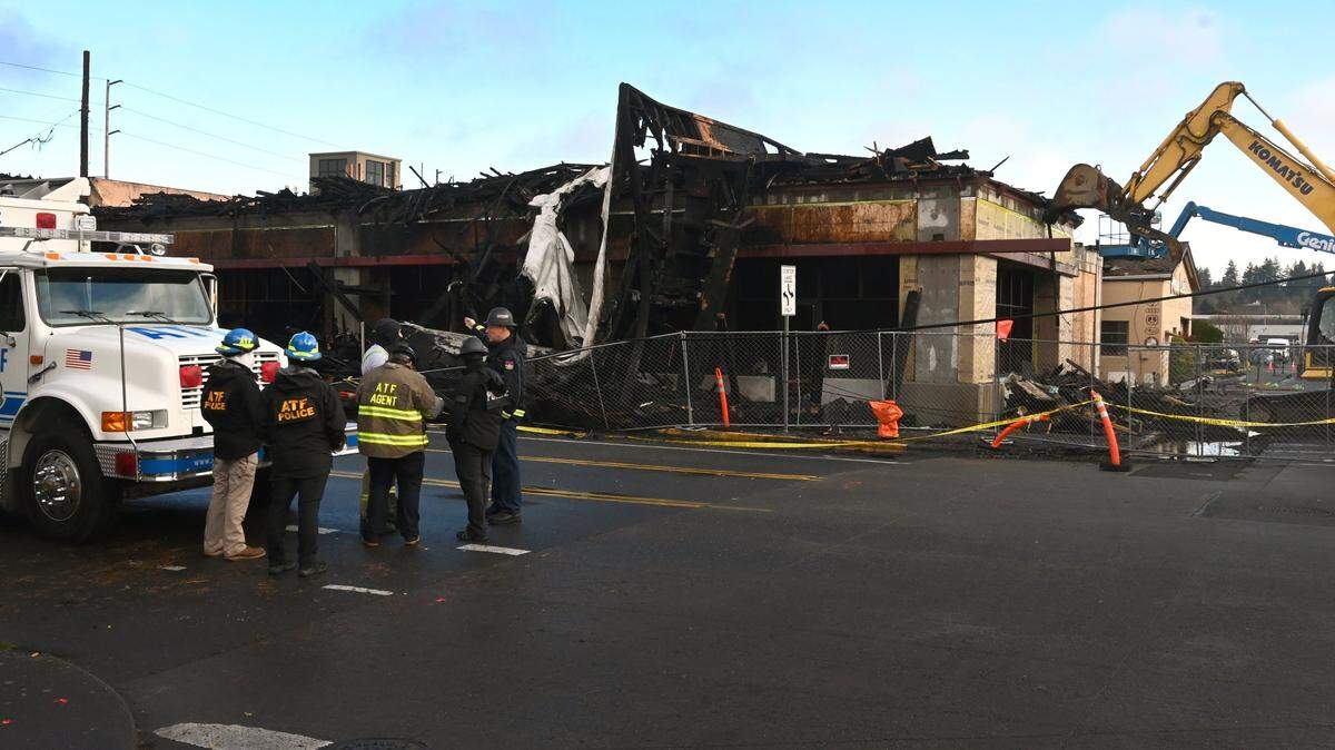 The aftermath of the Dec. 15 fire at a large commercial apartment complex under construction in downtown Olympia. The Dec. 15 fire started around 5 a.m. at 312 Capitol Way North, according to the Olympia Fire Department and Thurston County dispatchers.