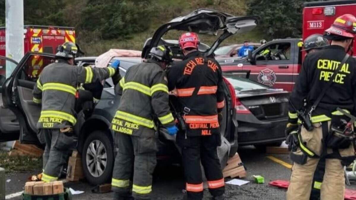 Crews with Central Pierce Fire & Rescue responded to a Sunday morning wreck in Puyallup.