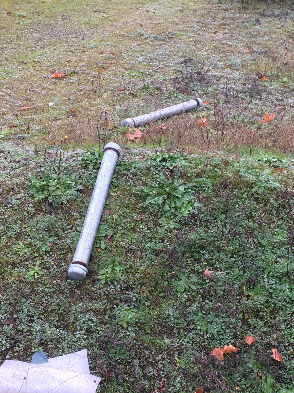 Police say pipes found Monday morning near Boulevard Road Southeast and 15th Avenue Southeast were not explosives.
