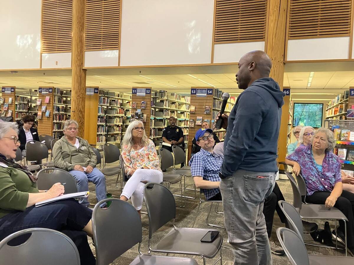 Lacey City Council Member Malcolm Miller addressed the LGBTQ forum on Wednesday,