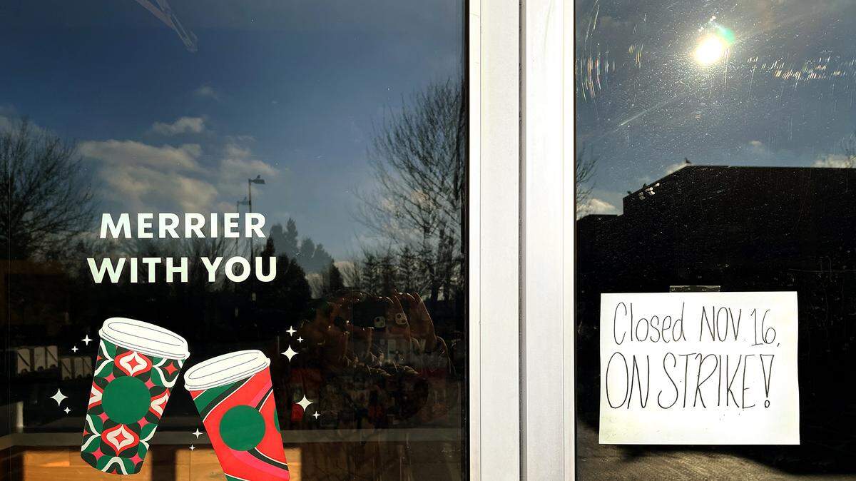 The west Olympia Starbucks Coffee shop at 1301 Cooper Point Road SW was one of 3 local shop that joined in the massive ,Nov. 16, 2023 employee strikes region wide.