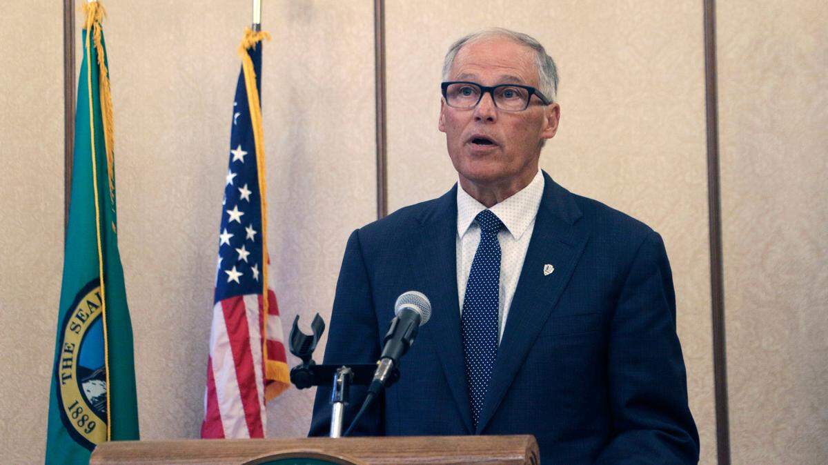 Washington Gov. Jay Inslee announces at a news conference in Olympia, Wash., Thursday, Sept. 8, 2022, that the state of emergency sparked by the COVID-19 pandemic will end Oct. 31, nearly three years after the Democratic governor first issued the order.