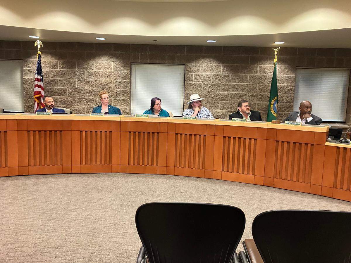 Lacey City Council gathered for an eminent domain vote on Tuesday, June 4, 2024.