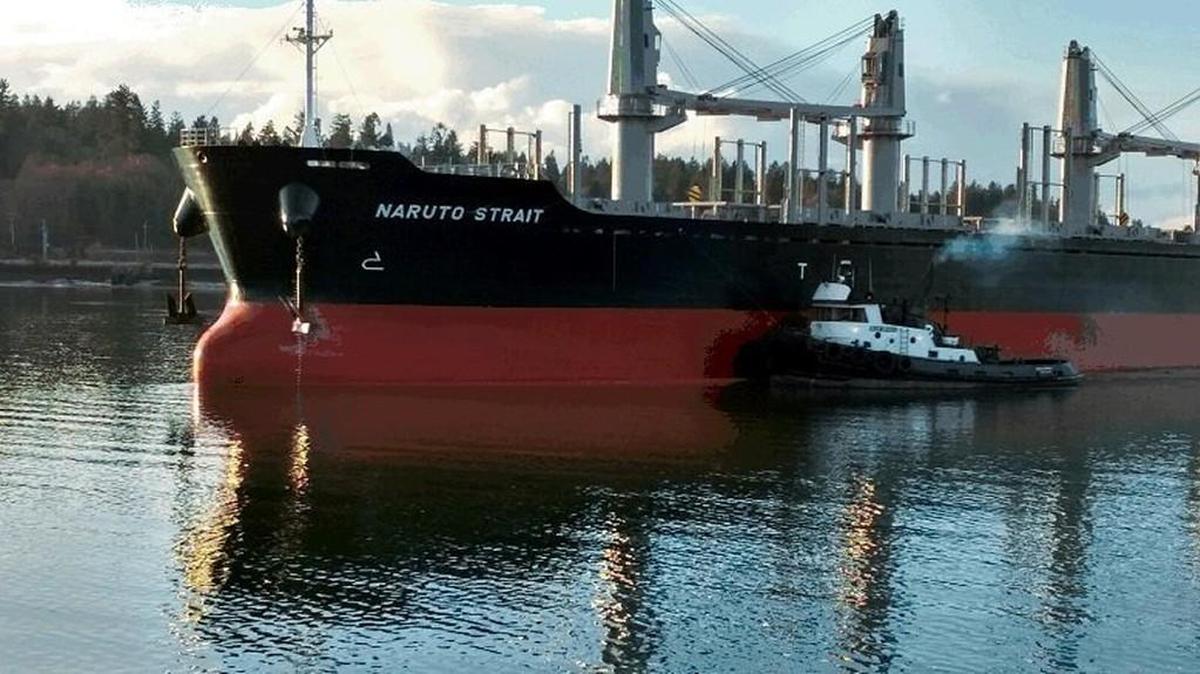 Naruto Strait is loading logs at the Port of Olympia marine terminal this week. (Week of May 1).
