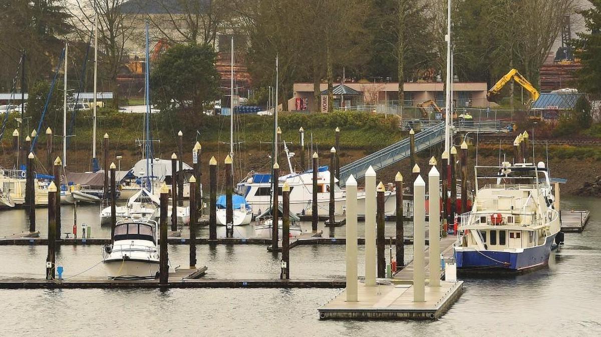 The new Port of Olympia fuel dock area has experienced construction delays after late arrival of its floats.