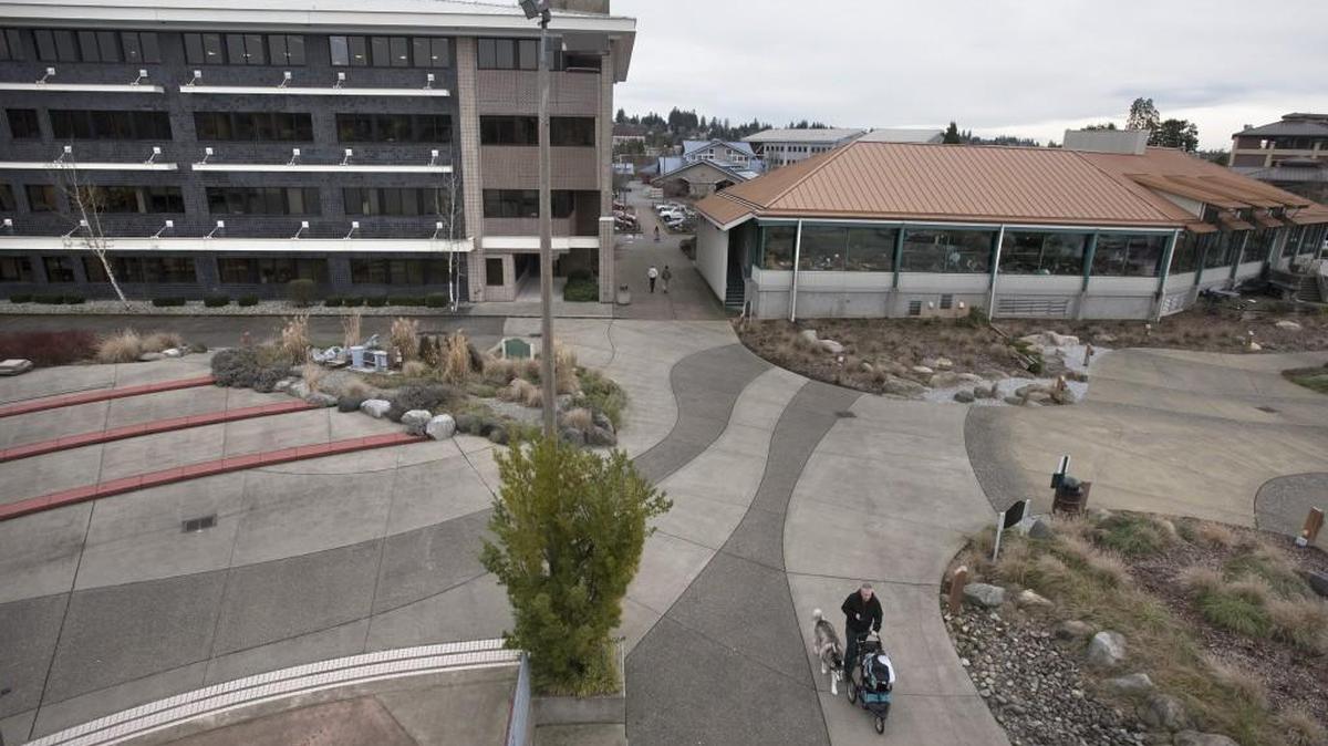 The Port Plaza, including the Rants Group Building (left) and Anthony's Restaurant (right), were developed by the Port of Olympia on property that the state Department of Natural Resources says it owns. The port commission approved a proposed settlement agreement on Monday to end the dispute. Commissioner of Public Lands, Peter Goldmark, is expected to approve the deal on or before April 5.