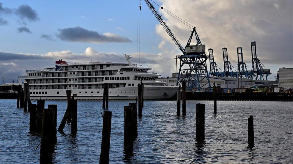 The cruise ship American Constellation on the Hylebos Waterway in Tacoma on Jan. 30.