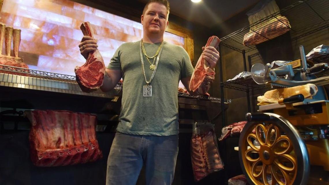 A vital, yet traditional component to offering quality meals is the dry-aging beef booth in his new Ricardo's steakhouse restaurant near Lacey's Huntamer Park. Photo taken July 18.