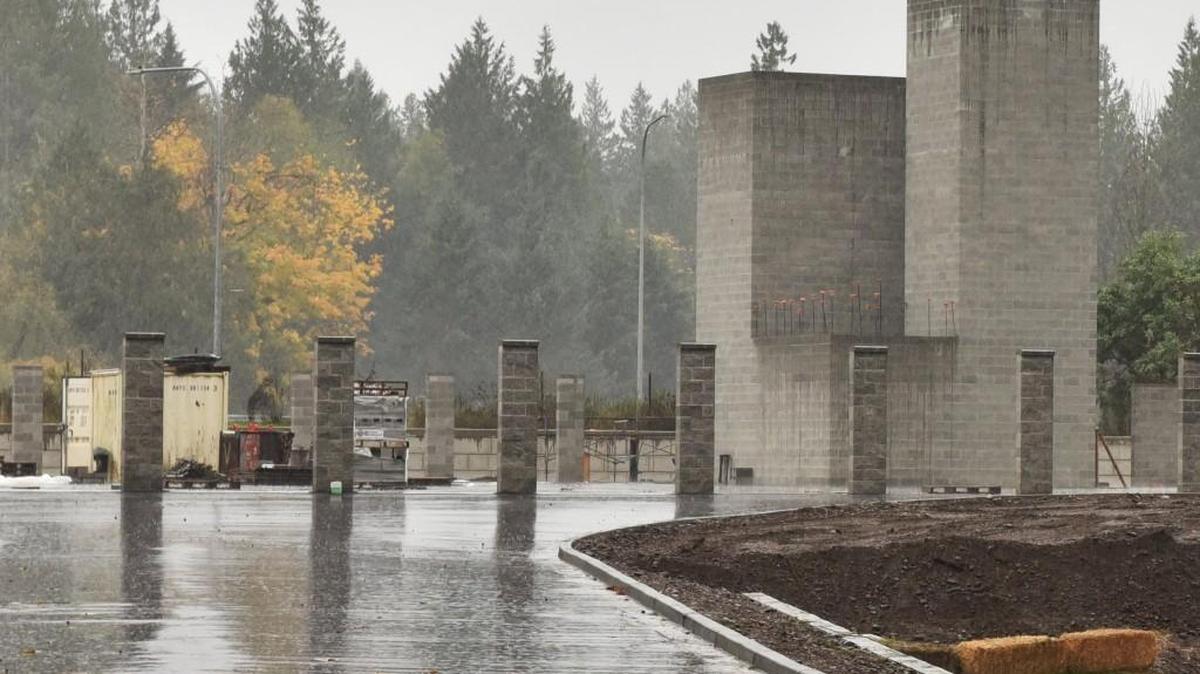 A large mini-storage facility currently is under construction near Cooper Point Road Southwest and along Highway 101.