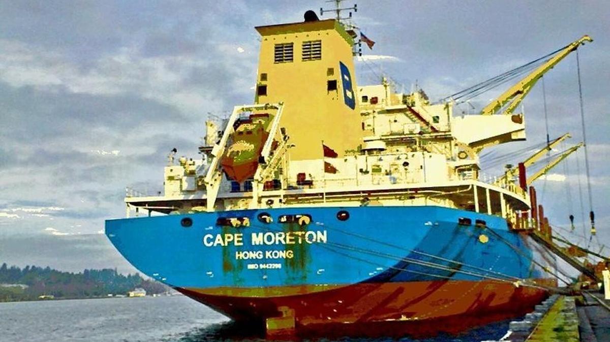 Cape Moreton loaded logs at the Port of Olympia during the week of Nov. 16.