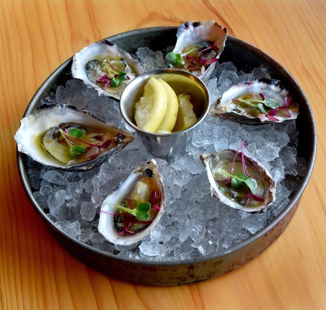 Dressed Chelsea Gem oysters are one of many selections available at Chelsea Farms Oyster Bar in downtown Olympia.