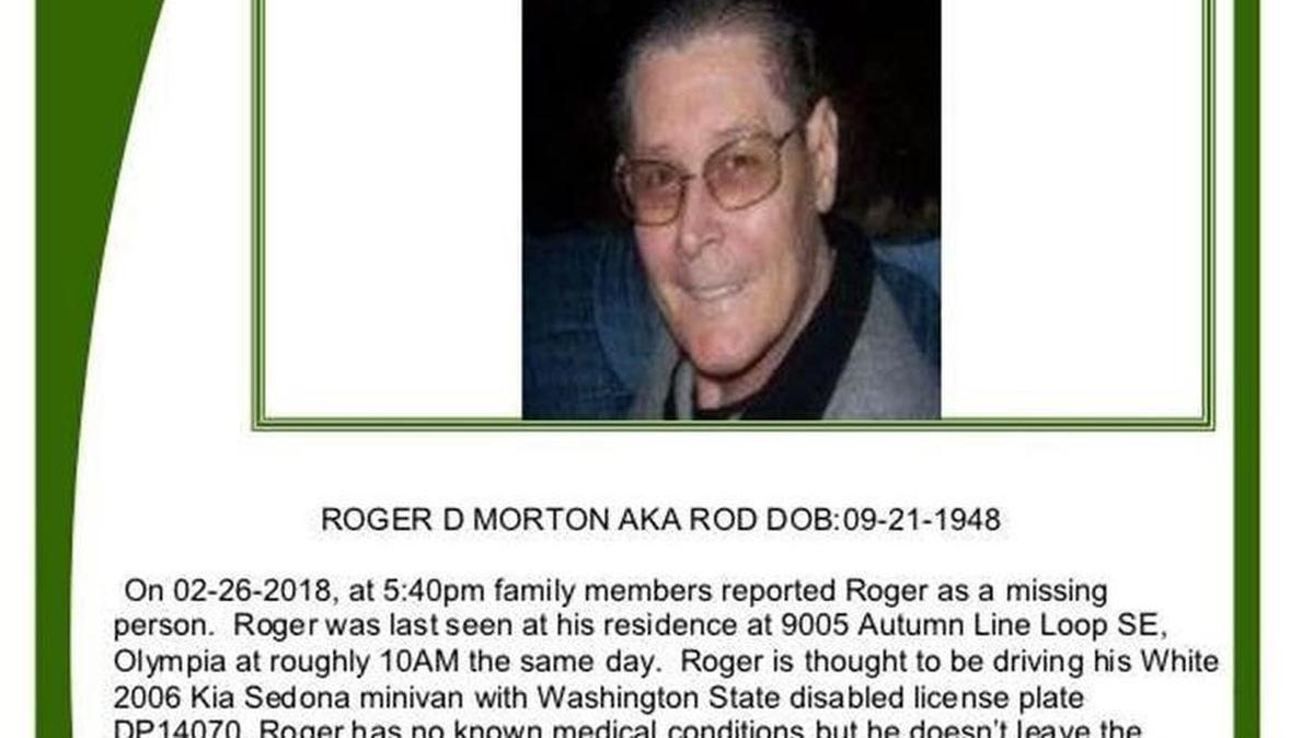 The Thurston County Sheriff’s Office issued a missing person bulletin for Roger “Rod” D. Morton.