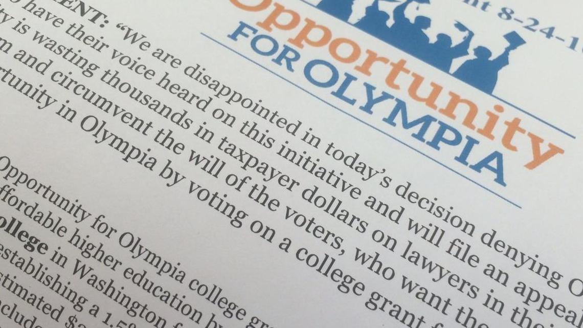 A group called Opportunity for Olympia collected thousands of signatures in support of a 1.5 percent tax on household income above $200,000 within Olympia city limits to create a college tuition fund for high school graduates in the city.