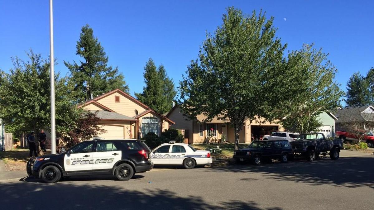 The scene of the fatal shooting at Sunset View Estates in Lacey on Monday evening.