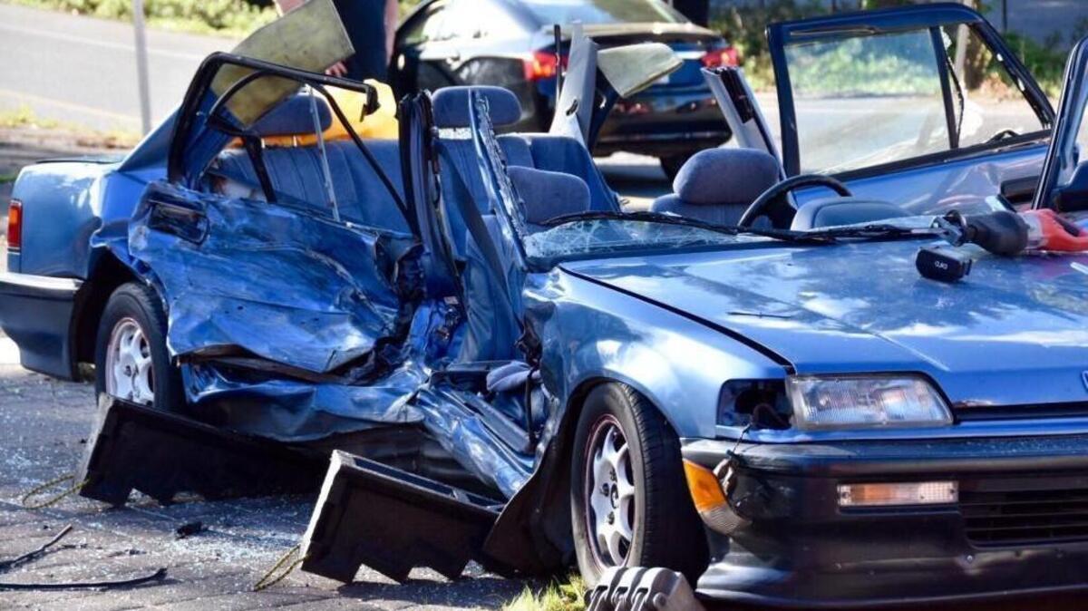 The driver of this Honda apparently failed to yield to oncoming traffic on Saturday. The resulting accident sent a 5-year-old girl to Mary Bridge Children’s Hospital in Tacoma.