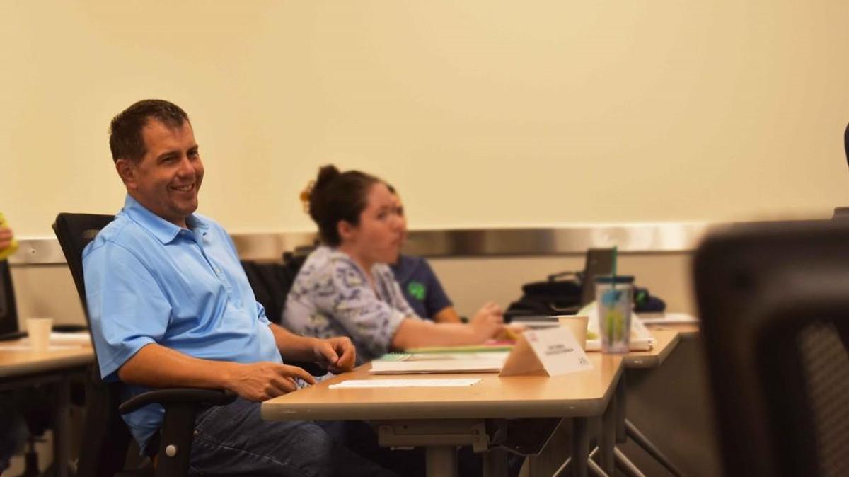 Brian Perleberg of Northern Resource Consulting is all smiles during a ScaleUp class.