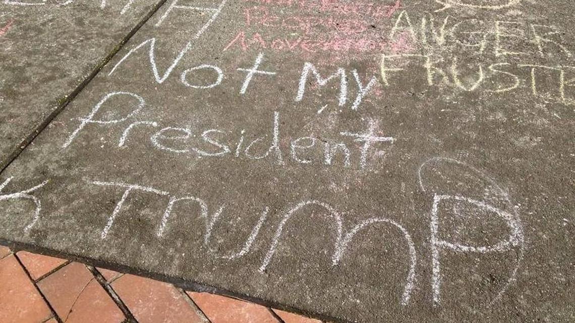 Students at The Evergreen State College walked out of classes Nov. 9 to protest the election of Donald Trump.