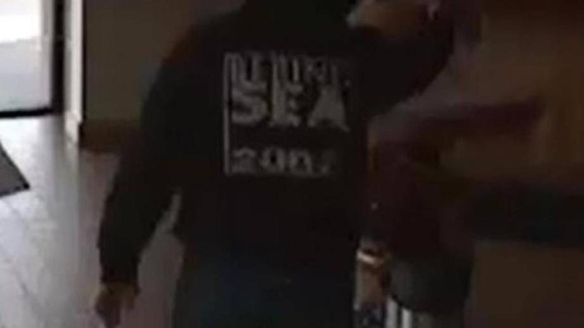 Video from the bank shows the suspect wearing a black sweatshirt and blue jeans. Courtesy photo Elma Police Department.