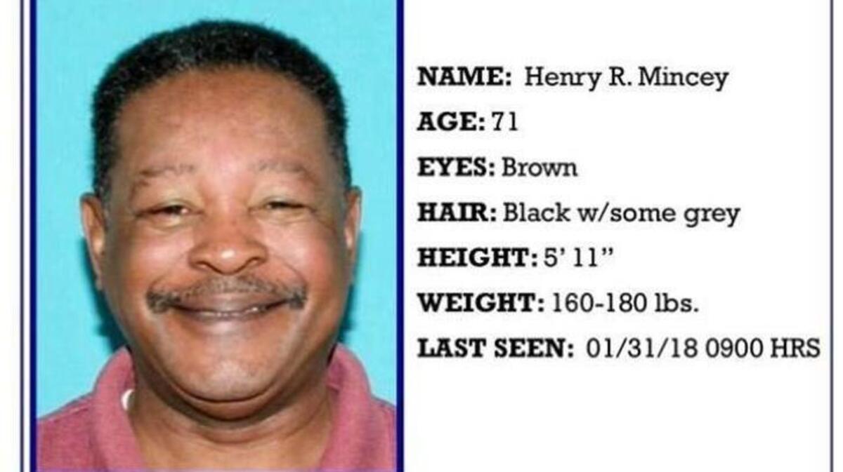 Lacey Police have issued a Silver Alert on a missing man with dementia. Henry R. Mincey, 71, was last seen at 9 a.m. Wednesday.