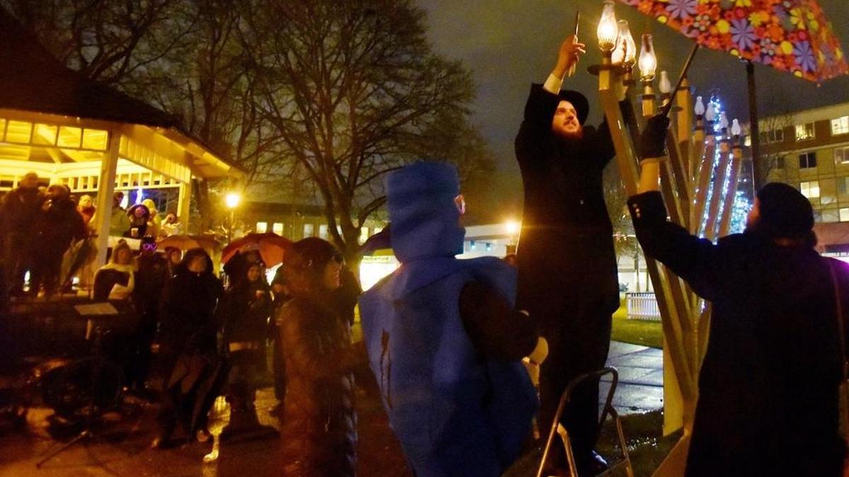 Last year’s Menorah lighting in Sylvester Park.