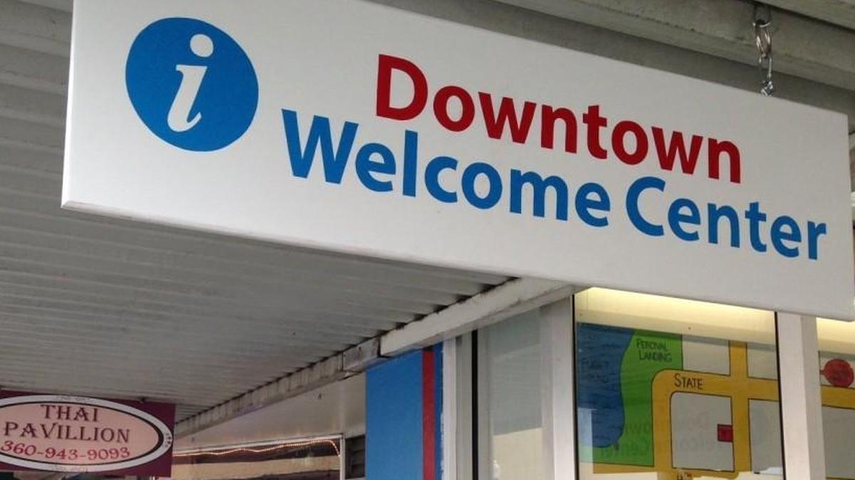 The Downtown Welcome Center, pictured in April of 2015.