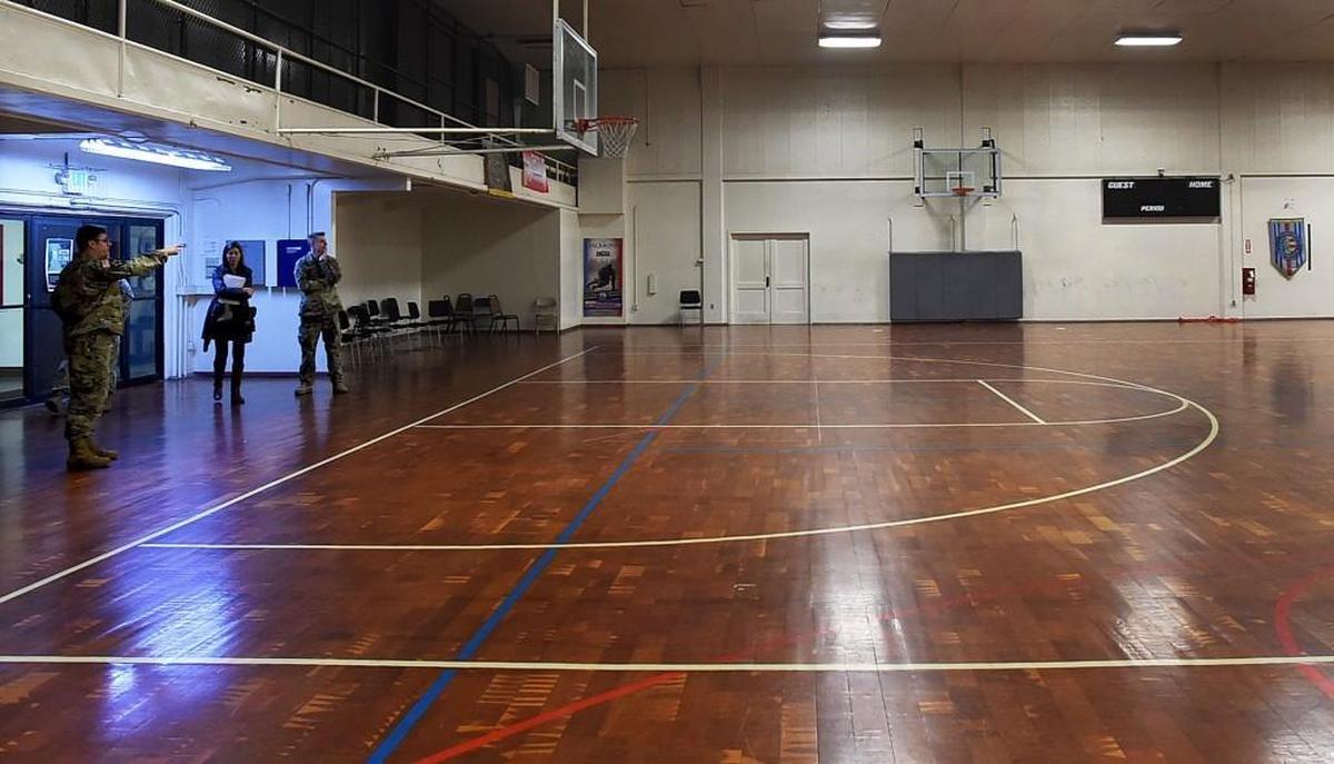 The Olympia National Guard Armory, shown Thursday, has been closed to the public after lead contaminants were found in the aging building. The closure has caused the cancellation of regular community events, including recreational basketball and swap meets.