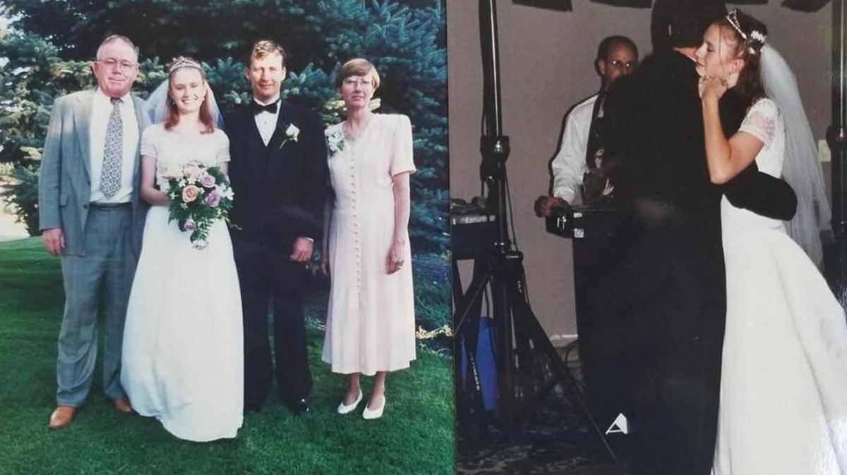 Pictures from the August 2000 wedding ceremony of Matt Manweller and OraLynn Reeve. She was 18 and he was 30. The two had married in June at a Boise courthouse but later held a more formal event. Manweller is now a Republican state representative from Ellensburg.