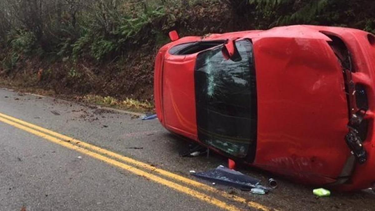 A lane of Waddell Creek Road Southeast on Friday morning for a single-car crash. Investigators say speed was a factor.