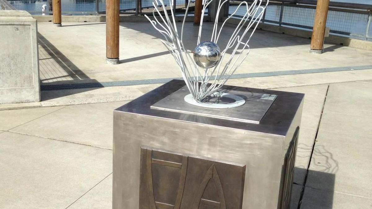 
“Olympia Oyster” by local artist Colleen R. Cotey can be seen at Percival Landing in downtown Olympia. The sculpture was the top vote-getter for the Percival Plinth Project's People’s Choice Award.
