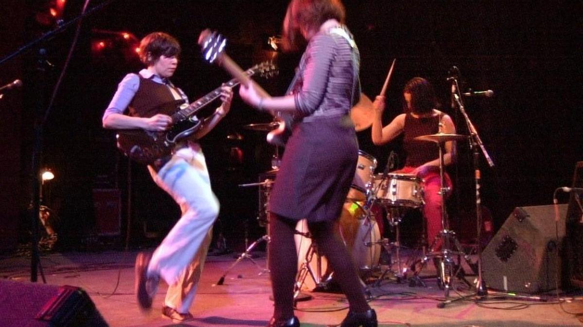 Members of the band Sleater-Kinney (from left) Carrie Brownstein, Corin Tucker and Janet Weiss perform Sunday evening at the Capitol Theatre in Olympia.