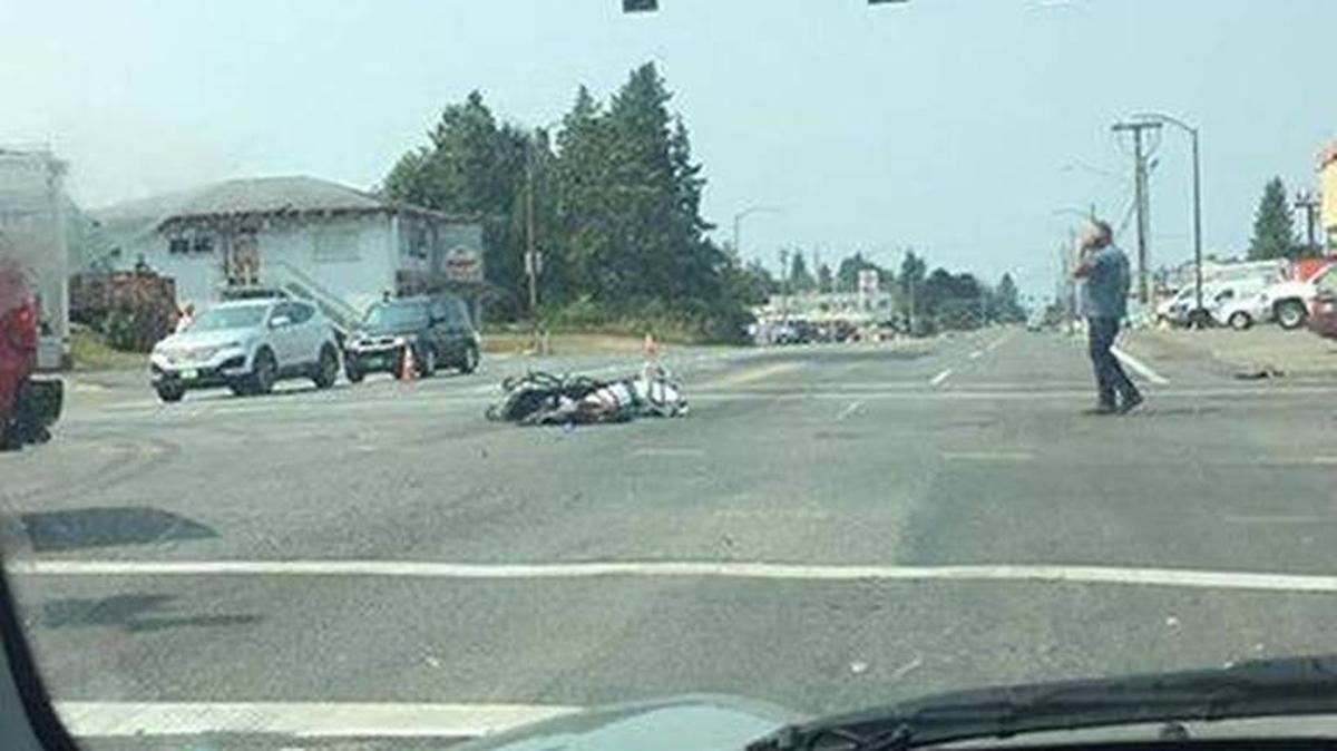 A gurney carrying a deceased person fell out of a van at the intersection at Martin Way East and Phoenix Street Southeast on Monday in Olympia. Another gurney was found nearby.