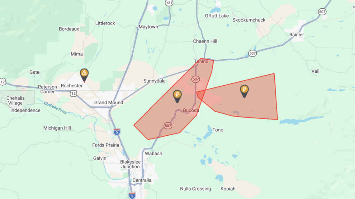 Nearly 1,500 lose power in Thurston County after vehicle hits utility pole